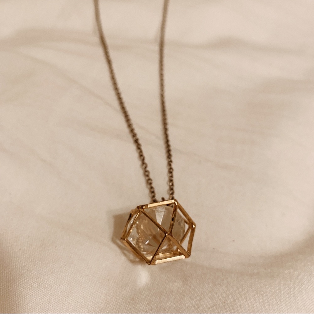 FOREVER 21 gold geometric necklace